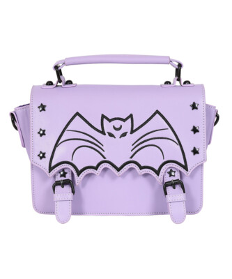 Banned Alternative Schultertasche Nocturne Lilac Fledermaus Pastell Goth