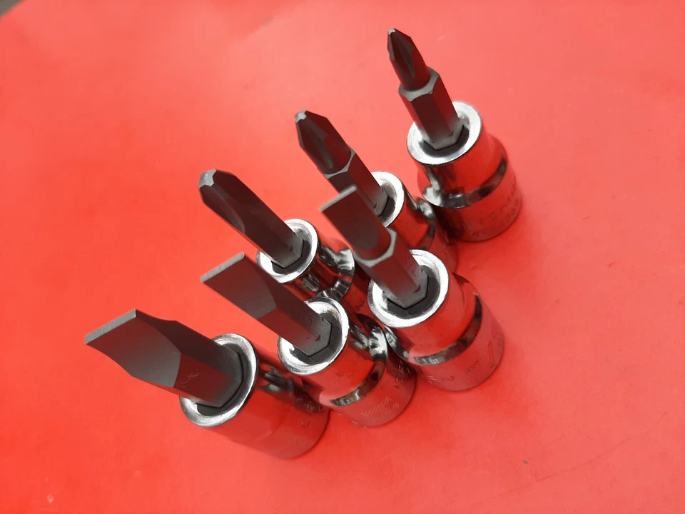 NEW CRAFTSMAN 6Pc 3/8" Drive Phillips Flat Tip Screwdriver Bit Driver Socket Set - Image 3 of 3