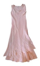 Vtg Holte Linen Long Dress Made In USA Boutique Sz 1 One  Peach