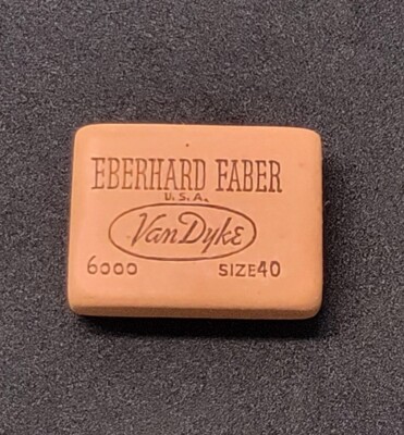 Vintage Eberhard Faber Van Dyke #6000 Soft Pink Rubber Eraser USA READ DESCRIP.