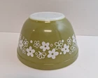 Vintage Pyrex #401 Spring Blossom Green Crazy Daisy 1.5pt Nesting Mixing Bowl