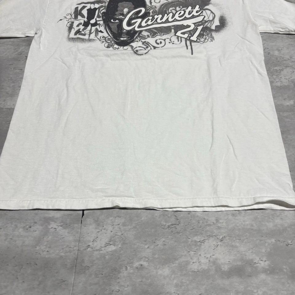 复古 Kevin Garnett 明尼苏达森林狼衬衫男式中号白色阿迪达斯 * — 第 4/4 张图片