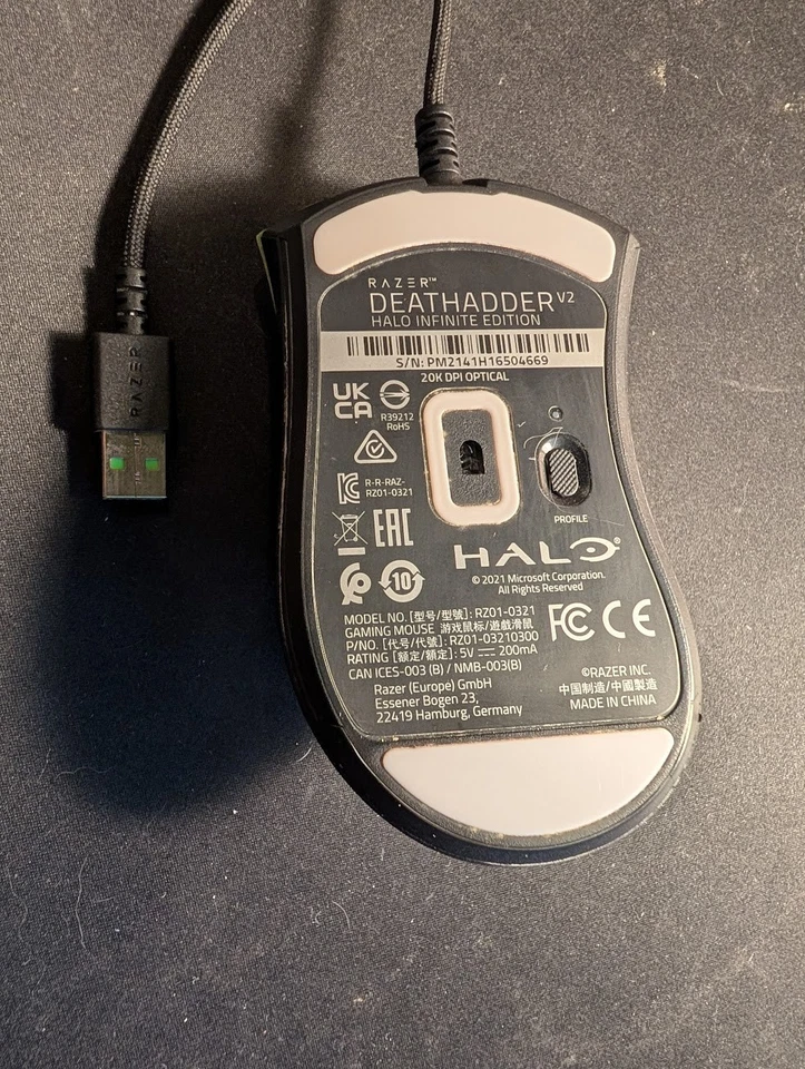 Halo Infinite Edition Razer DeathAdder V2 Mouse - Tested & Working - Pre-Owned - Image 2 of 2