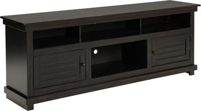 Payne 70-Inch Farmhouse TV Stand with Cabinets and Open Shelves - Distressed Jav