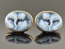 Gold Cameo Earrings In Victorian Edwardian Fine Cameos for sale