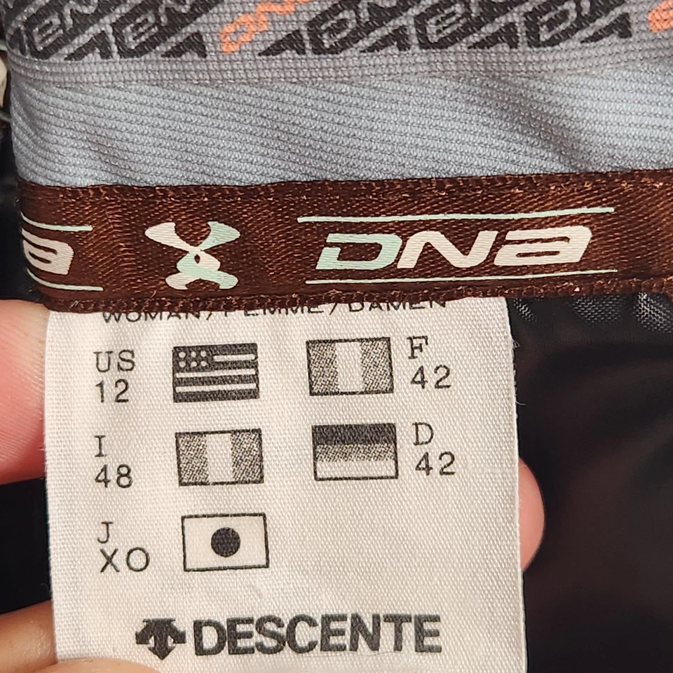 Descente Snowboard Jacket Womens Large Blue Hood Full Zip Ski Vented Coat DNA - Image 4 of 4