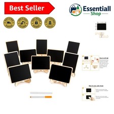 10 Pack Mini Chalkboards Signs with Easel Stand, Small Rectangle Chalkboards ...