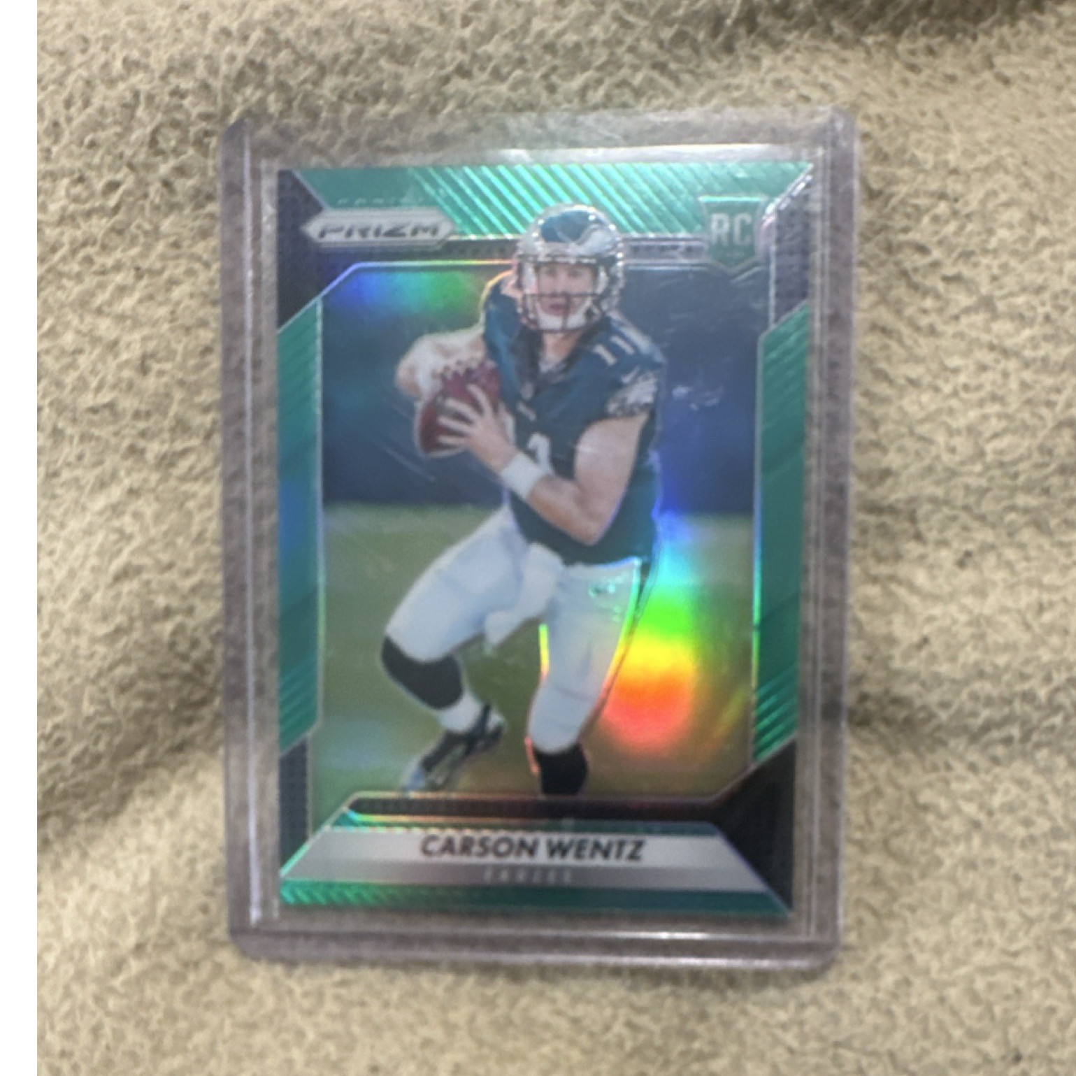 2016 Panini Prizm Carson Wentz Phil  Eagles RC Green Prizm Rookie Card #218