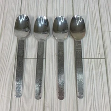 Cambridge AZTEC Stainless 4 Place/Oval Soup Spoons Glossy Geometric Flatware