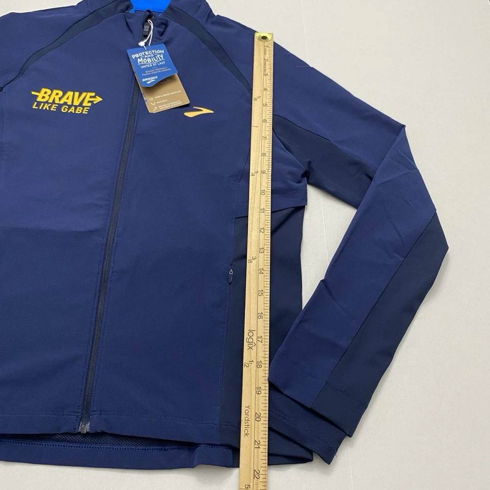 Jaqueta híbrida Brooks feminina Fusion tamanho médio azul marinho parafuso corajoso como Gabe - Imagem 3 de 4