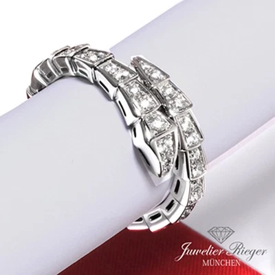 Bulgari Ring Serpenti Viper Weissgold 750 Diamanten Gr XL 354707 Gold - Bild 1 von 4