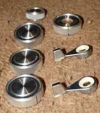 AMPEX Model 2100 Stereo Reel to Reel 7 Pieces Aluminum Knobs Set very nice cond.
