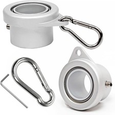 HIBLE Flag Pole Rings with Built-in Bearings, With Matte Silver 