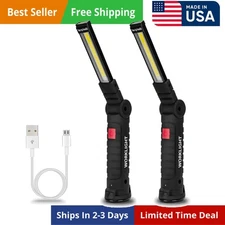Rechargeable Work Light - Magnetic Flashlight with 360° Rotate Foldable