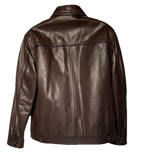 Marc New York Andrew Marc Brown Leather Jacket Men’s Sz Large -Beautiful - Picture 2 of 19