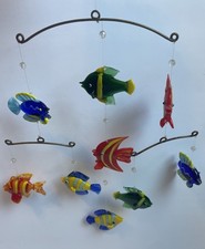 Vintage Avon Hand Blown Glass Fish Hanging Mo...