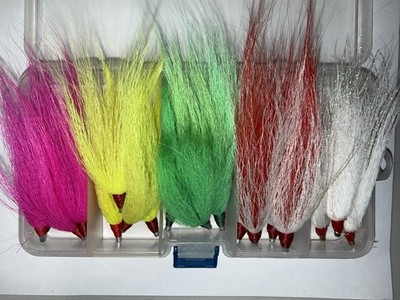 SLIP STYLE, BUCK TAIL TEASERS. MAKE YOUR OWN RIGS. 25 Pieces, Box Included.