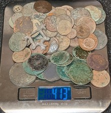 440g Job lot of metal detector old copper coin finds