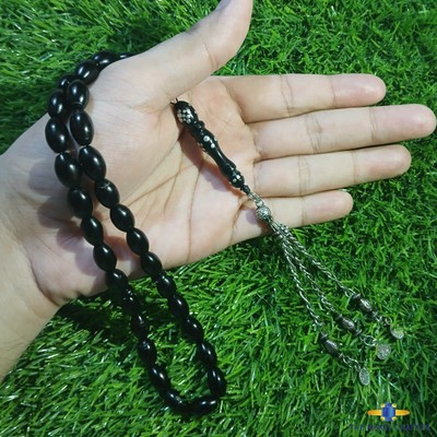 Natural Black Coral Red Sea Yusr 33 Prayer Beads Tasbih Rosary مسباح سبحة يسر