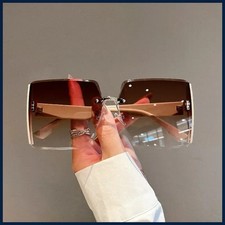 New Square Frameless Retro Sunglasses for Women Fashion Vintage Glasses Men