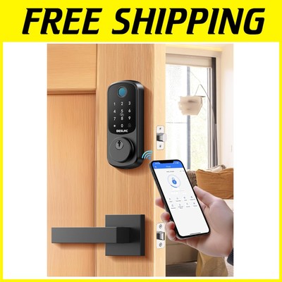 Biometric Deadbolt with Lever Handles
