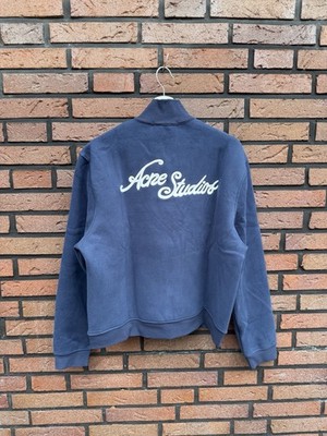 Acne Studios Zipper Hoodie mit Großem Logo In Dunkelblau Gr. M Top Zustand