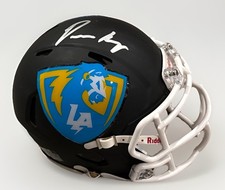 OMARION HAMPTON signed LOS ANGELES CHARGERS mini football helmet BECKETT BS22779