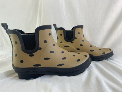#ad Gardenline Waterproof Rain Snow Gardening Slip On Polk Dots Rubber Boots Size 9 $15.00