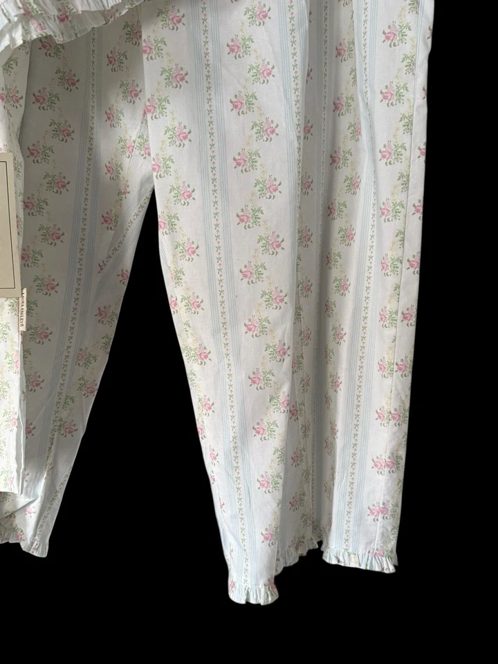 Conjunto de pijama de colección años 90 Laura Ashley rosa floral con volantes ropa de dormir ropa de salón nuevo con etiquetas Foto 4 de 4