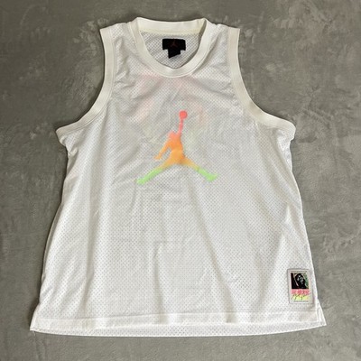 Nike Jordan Basketball Weste Trikot Herren Größe XL weiß Mesh bedruckt Logo 23