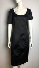 Dolce & Gabbana Stretch Black Satin Dress Size EU 48