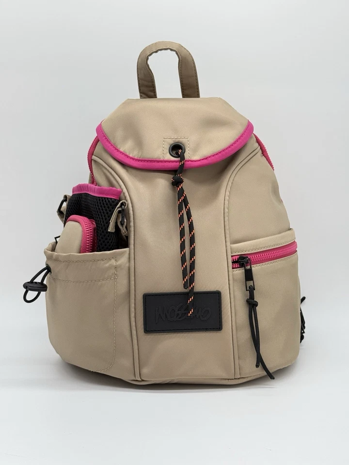 Mossimo Unisex Khaki/Pink Mini Nylon Backpack With Phone Holder W/ Phone Holder - Image 3 of 4