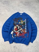 Vintage 90  s Looney Tunes By Freeze Taz American Football Sweatshirt Size L
