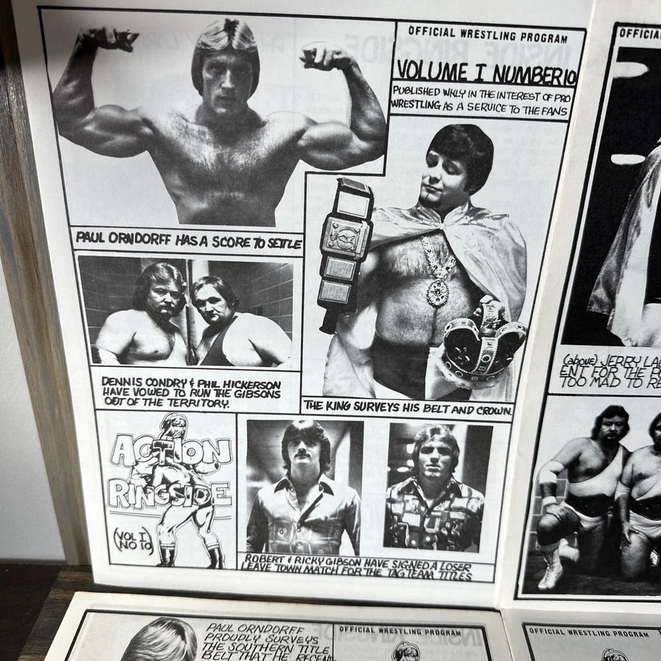 Лот из 4 программ рестлинга Action Ringside Memphis 1977 том 1 #10-12 14 - Изображение 4 из 4