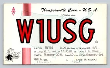 Ham Radio QSL W1USG Thompsonville Connecticut USA 1954 Stancor 203A
