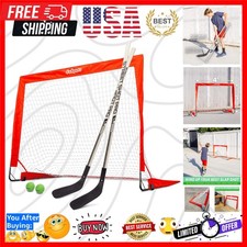 Street Hockey - Choose Between Street Hockey Goal Set with Sticks, Street Hoc...