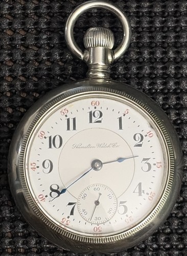 1903 Hamilton 940 Model 1 Railroad Pocket Watch 21J 18S RCA Engraved Case Runs