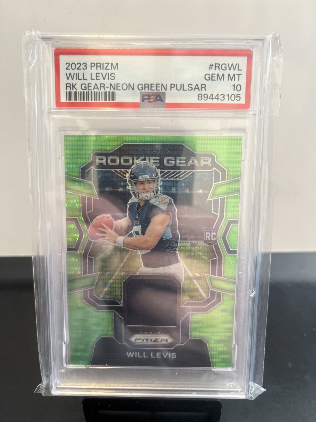 Will Levis Panini Prizm Rookie Gear #RGWL Neon Green Pulsar