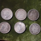 Lot Of 6 Silver Morgan & Peace Dollars. Dates & Condition Shown, NR