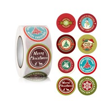 500 Stück Weihnachten Aufkleber Weihnachtsmann Geschenk Etikett Umschlag Rolle Deko Decals