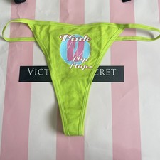 NWT VTG 2003 Victoria's Secret PINK LOW-RISE STRING THONG, Y2K NEON "FLIP-FLOP"