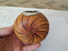 ANCIENNE CALEBASSE A MATÉ COL ARGENT MASSIF 800 gourde