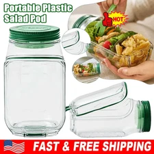 Plastic Salad Pod with Leak Proof Fresh Salad Bowl, UsePortable Meal Prep Jar~