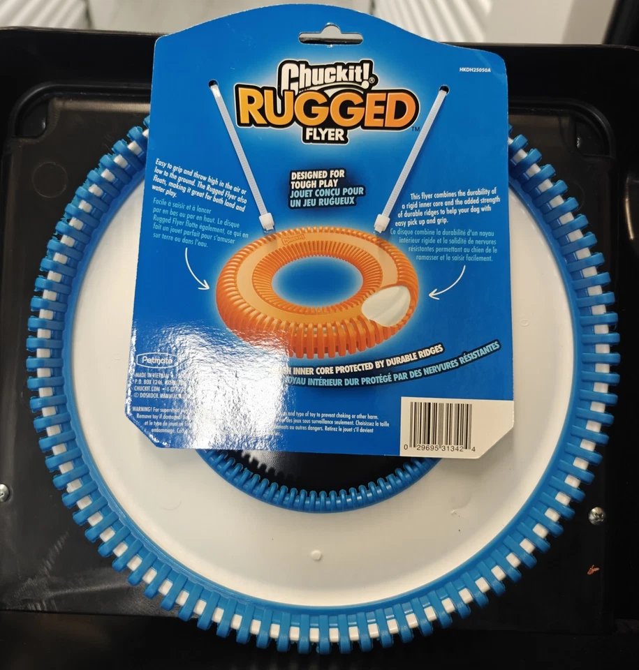 9.75" Blue Chuckit Medium Dog Toy frisbee Rugged Flyer Disc Throw Chew Play - Image 2 of 2