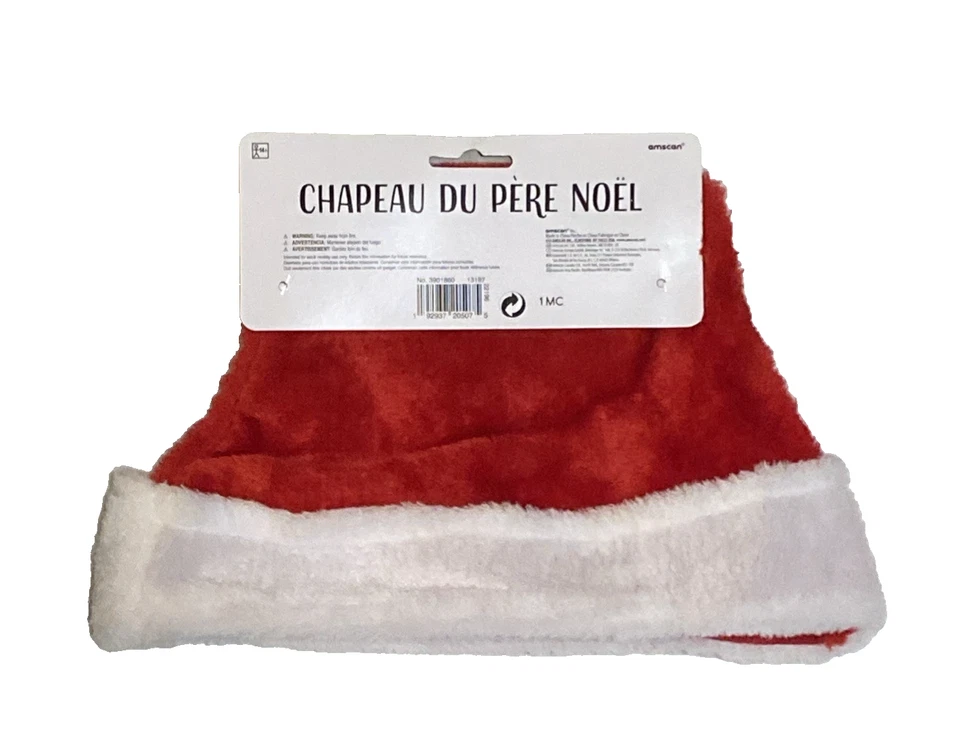 Peluche Rojo y Blanco Sombrero de Papá Noel Navidad Vacaciones Elegante Disfraz Accesorio Foto 2 de 2
