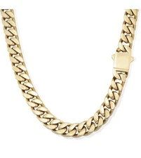 Kindoo Stainless Steel Link Chain, 7mm, 22 Length, 18K Gold Plated/Silver Chain