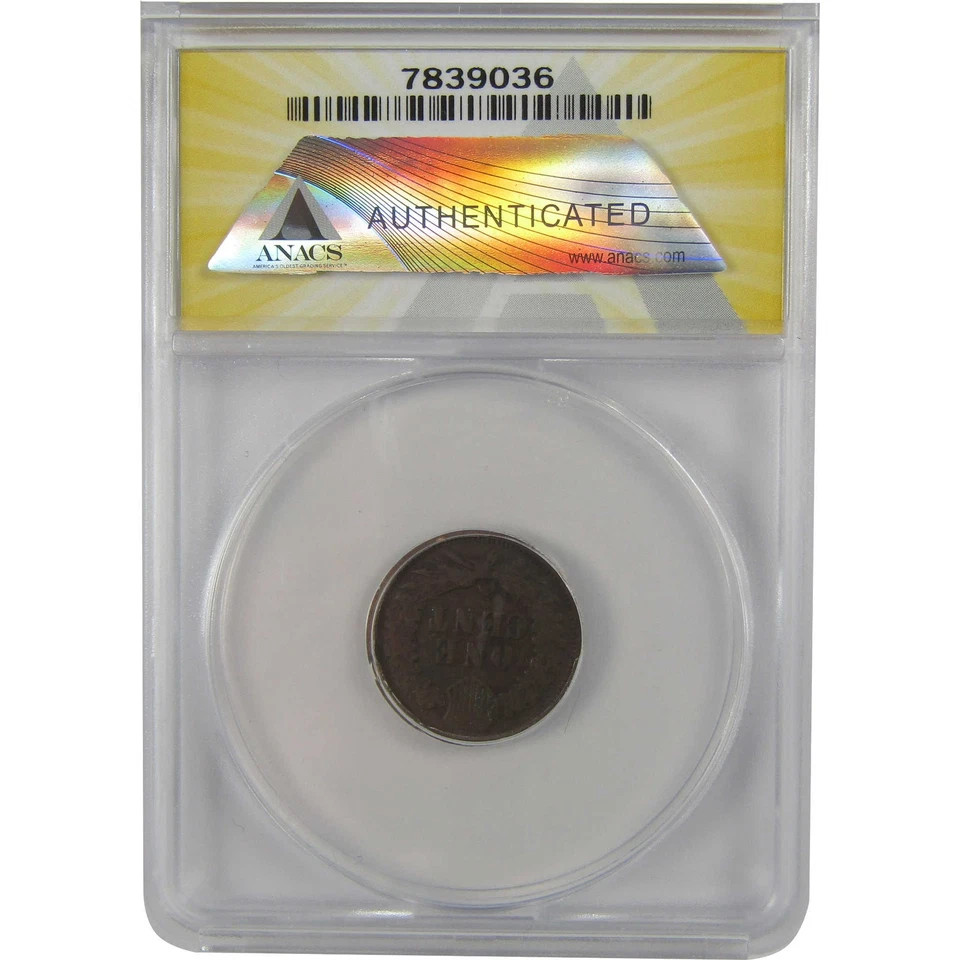 1878 Indian Head Cent VG 8 Details ANACS Penny 1c Coin SKU:I22276 - Image 2 of 4