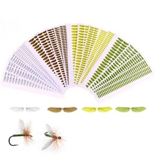 560PCS Pre-cut Realistic Fly Wings 4 Colors for Dry Fly Tying Trout Fishing Lure