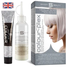 Smart Beauty Plex Metallic Silver Hair Dye Demi-Permanent. Vegan Cruelty-free