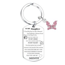 Daughter Keychain Gift from Dad Mom Christmas Birthday Gift for Daughter